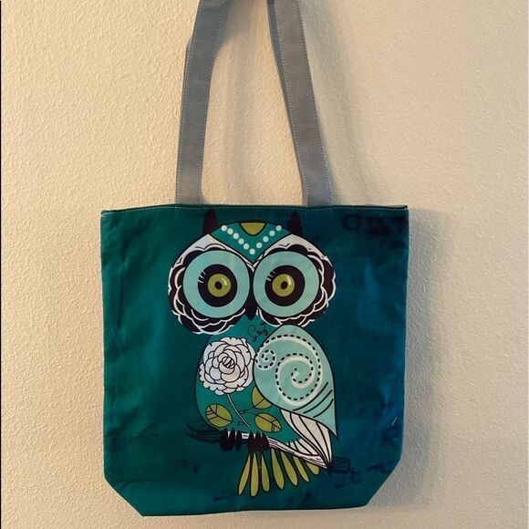 COPY - BOHO OWL ZIP TOP TOTE BAG - Picture 2 of 4